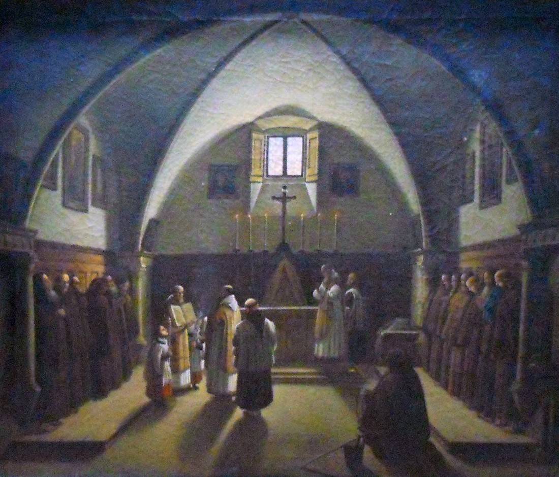 Ceremonia en la capilla de un convento, c.1853