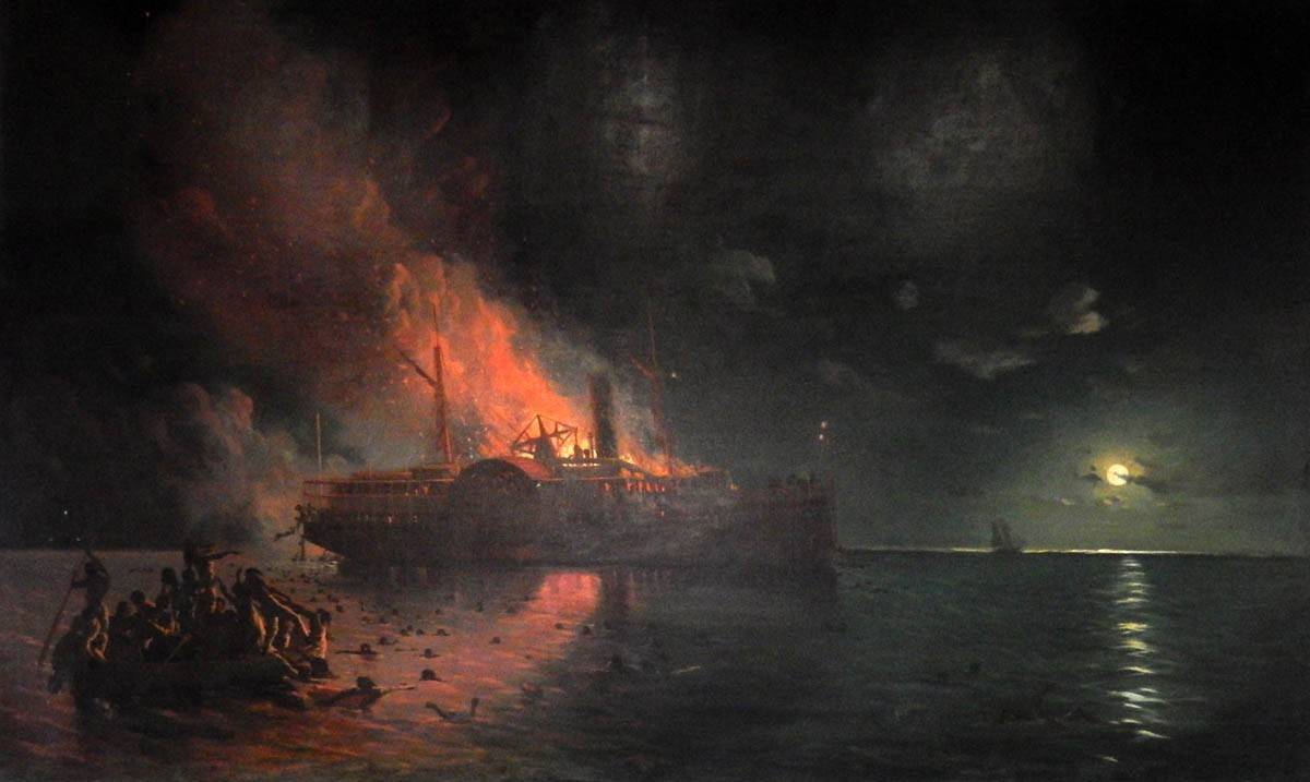 Incendio del vapor América, 1872