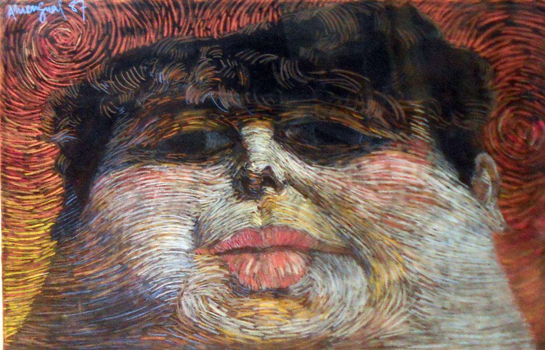 De los estudios que Blanes nunca realizó para el retrato de Carlota Ferreira, 1987. Alvaro Amengual (1957). Pastel sobre papel.  66 x 96 cm. Nº inv. 4086.