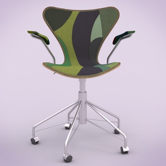 Series 7TM de Republic de Fritz Hansen (Arne Jacobsen), intervenida por Carlos Ott & Carlos Ponce de León - 7 Cool Architects - Museo Nacional de Artes Visuales