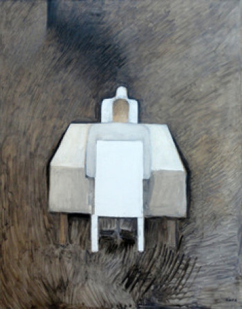 La presencia 1, 1994. Linda Kohen (1924-2026). Óleo sobre tela. 150 x 120 cm. Nº inv. 4853. - El Misterio - Linda Kohen - Museo Nacional de Artes Visuales