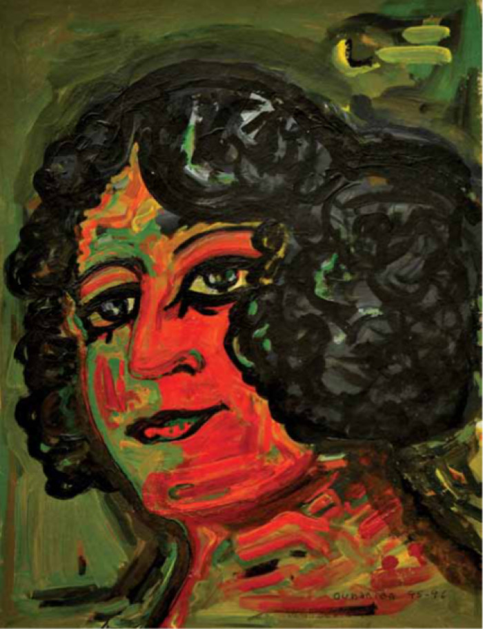 Otra Delmira, 1995-1996. Acrílico sobre cartulina. 47 x 36 cm - Ounanian(s) - Museo Nacional de Artes Visuales