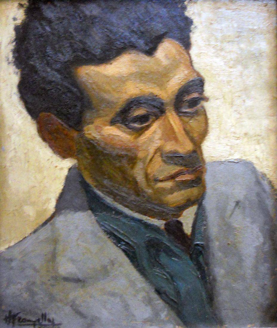 Retrato del pintor Bravo. Humberto Frangella (1904-1965). Óleo sobre cartón.  43 x 35 cm. Nº inv. 1034.