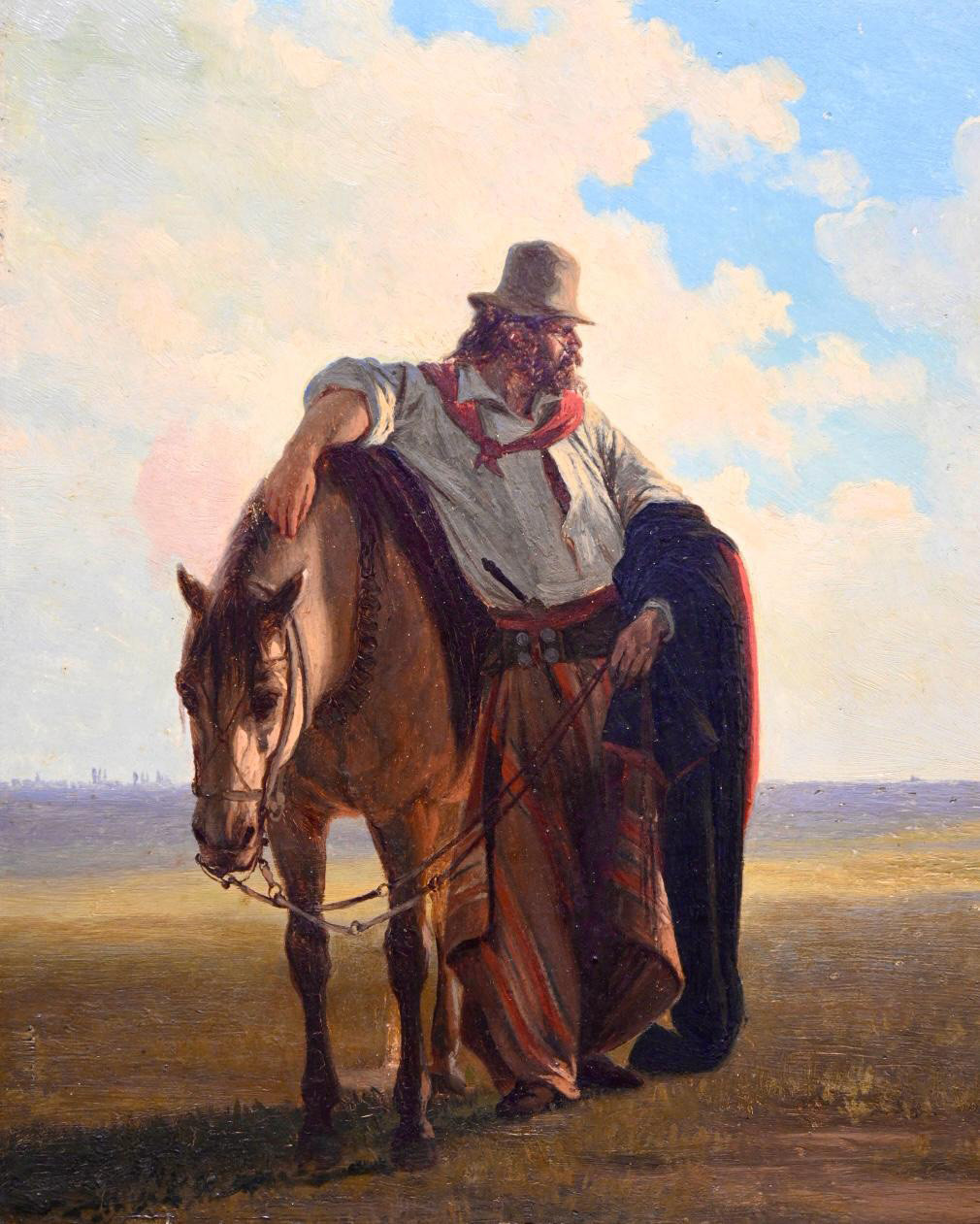 Título: El matreroArtista: Juan Manuel Blanes (1830-1901) Técnica: Óleo sobre tela Medidas: 29 x 24 cm Realizado: c.1874 Ubicación: Museo Nacional de Artes Visuales