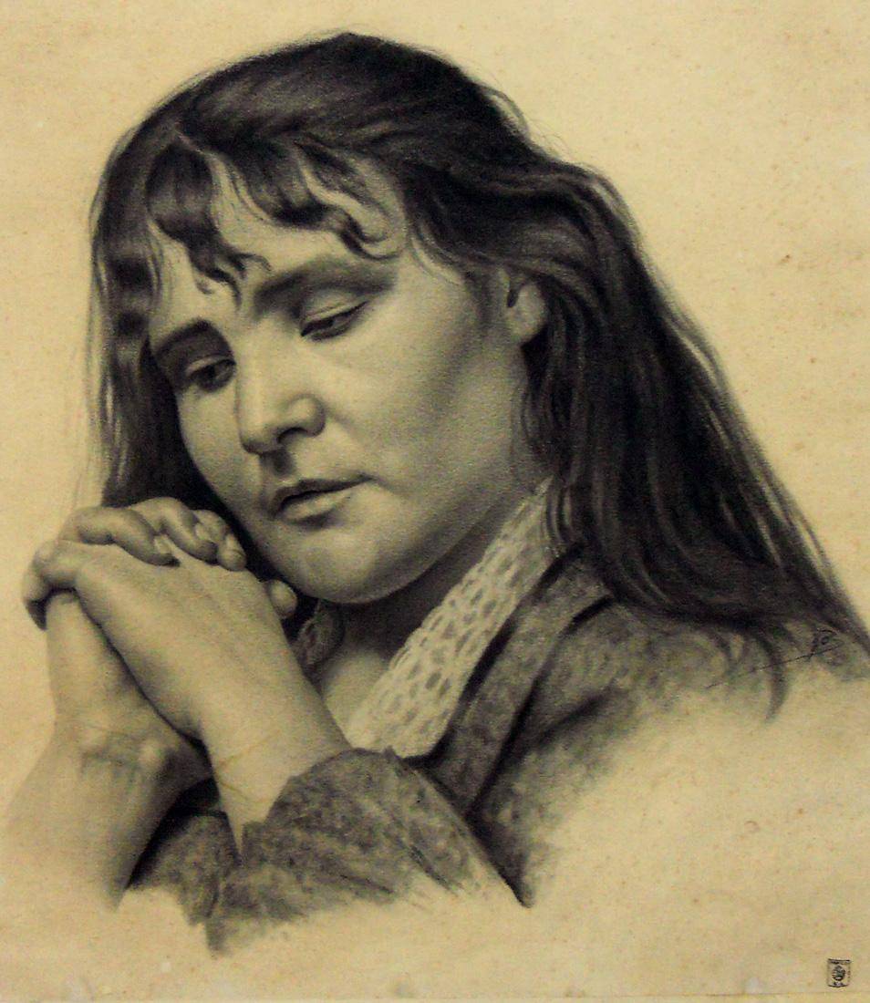 Estudio. Nicanor Blanes (1857-1895). Dibujo a lápiz.  38 x 33 cm. Nº inv. 1231.
