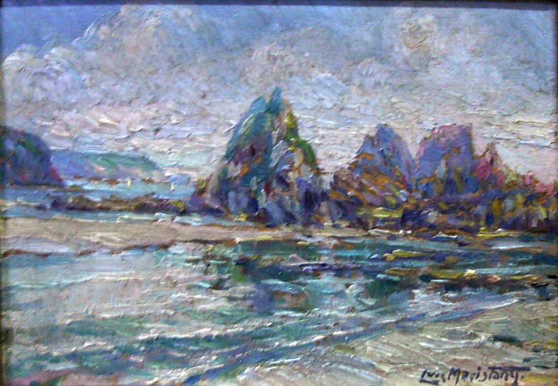 Playa de los castigos. Luis Maristany (1885-1964). Óleo sobre tabla.  16 x 21 cm. Nº inv. 1329.