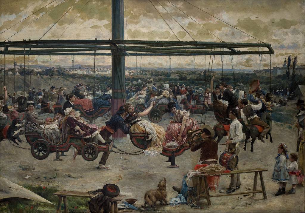 Las romerías de San Isidro. Manuel Domínguez (1839-1906). Óleo sobre tabla.  61 x 86 cm. Nº inv. 1346.