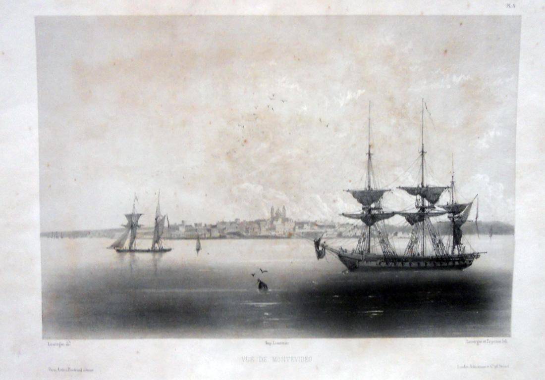 Vista de Montevideo, 1836. Barthelemy Lauvergne (1805-1871). Grabado.  20,00 x 20,00 x   cm. Nº inv. 1399.