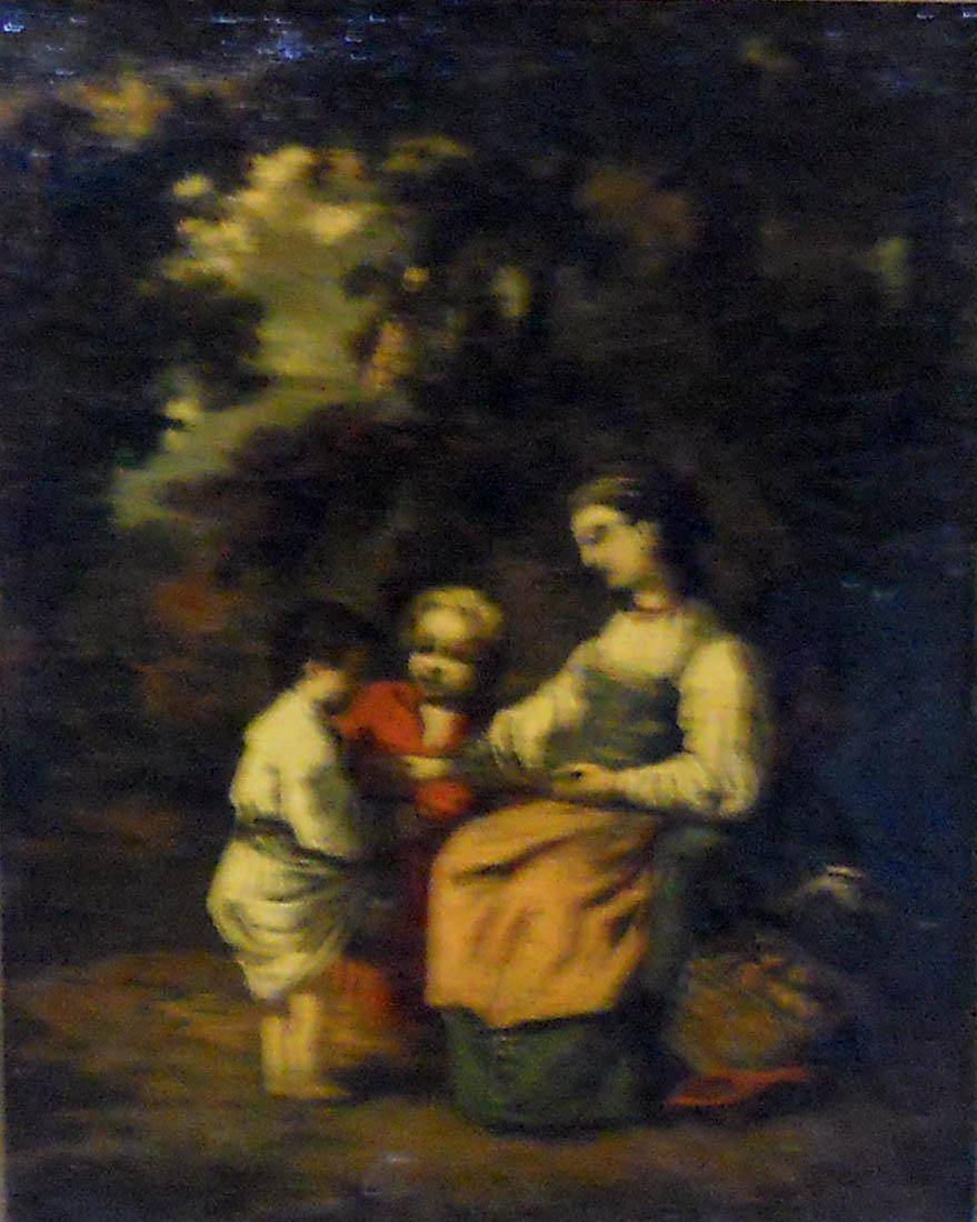 Vendedora de manzanas. Luis Coignard (1810-1883). Óleo sobre tela.  24,5 x 19 cm. Nº inv. 141.