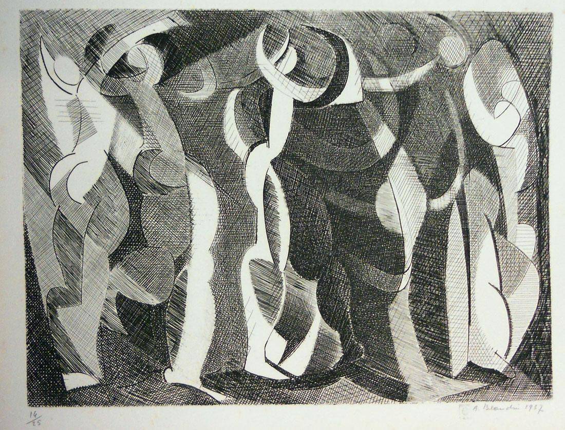 Taller del pintor escultor, 1937. André Beaudin (1895-1979). Grabado.  25 x 35 cm. Nº inv. 1451.