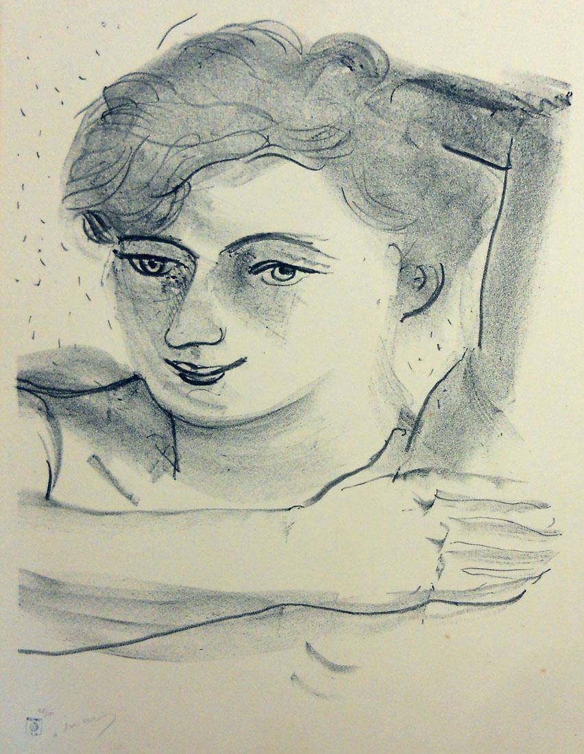 Cabeza. André Derain (1880-1954). Litografía.  39 x 29 cm. Nº inv. 1469.