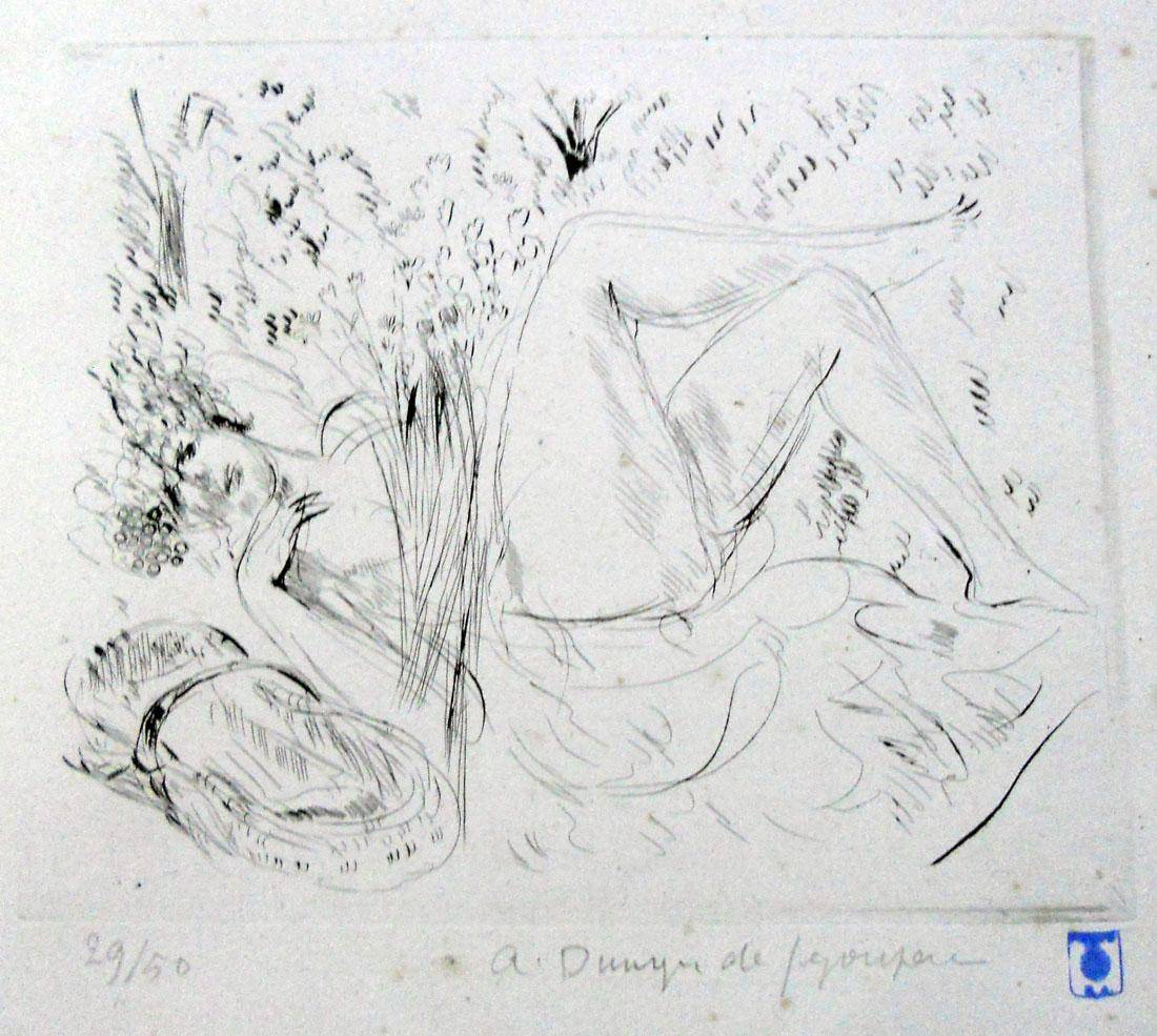 Bacantes. Dunoyer De Segonzag (1884-1974). Aguafuerte.  24 x 17 cm. Nº inv. 1471.