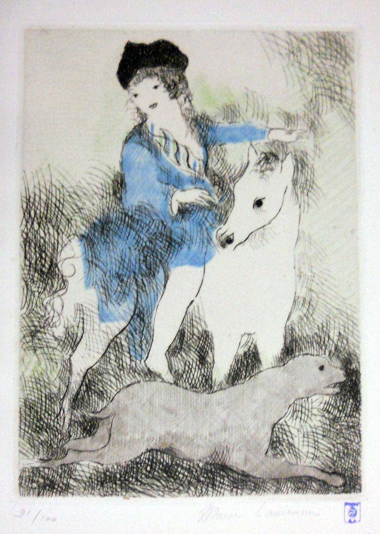 Amazona. Marie Laurencin (1883-1956). Aguafuerte.  23 x 17 cm. Nº inv. 1487.