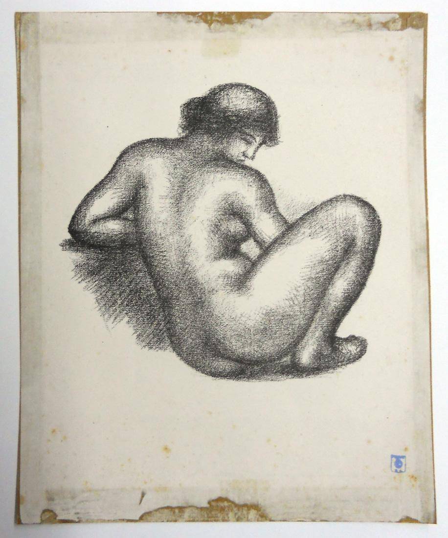 Desnudo. Aristides Maillol (1861-1944). Litografía.  19 x 18 cm. Nº inv. 1491.