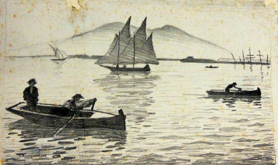Puerto de Nápoles. Pierre Albert Marquet (1875-1947). Litografía.  20 x 22 cm. Nº inv. 1494.