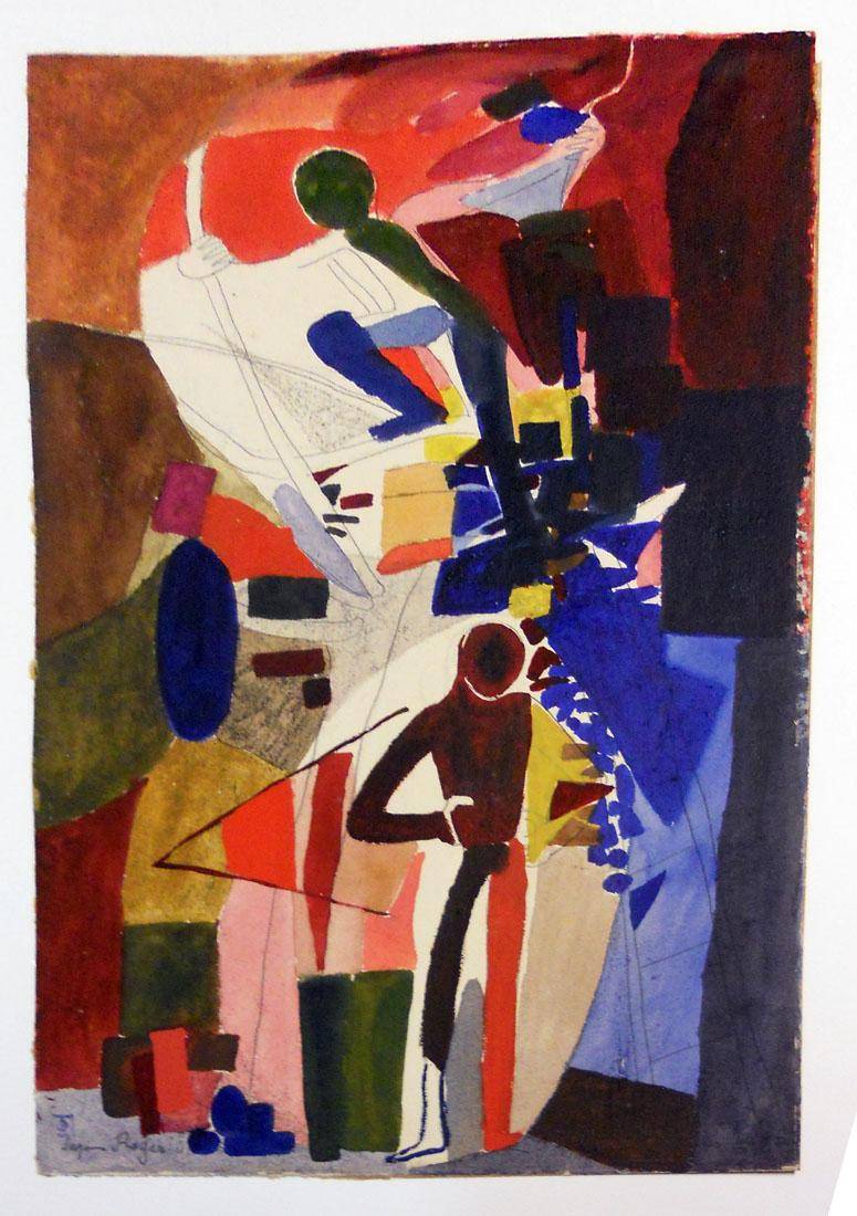 El trepador. Suzanne Roger (1898-1986). Acuarela.  47 x 29 cm. Nº inv. 1510.