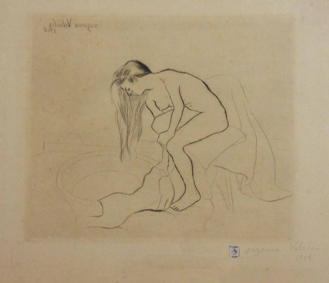 Desnudo, 1908. Suzanne Valadon (1865-1938). Aguafuerte.  21 x 22,5 cm. Nº inv. 1518.