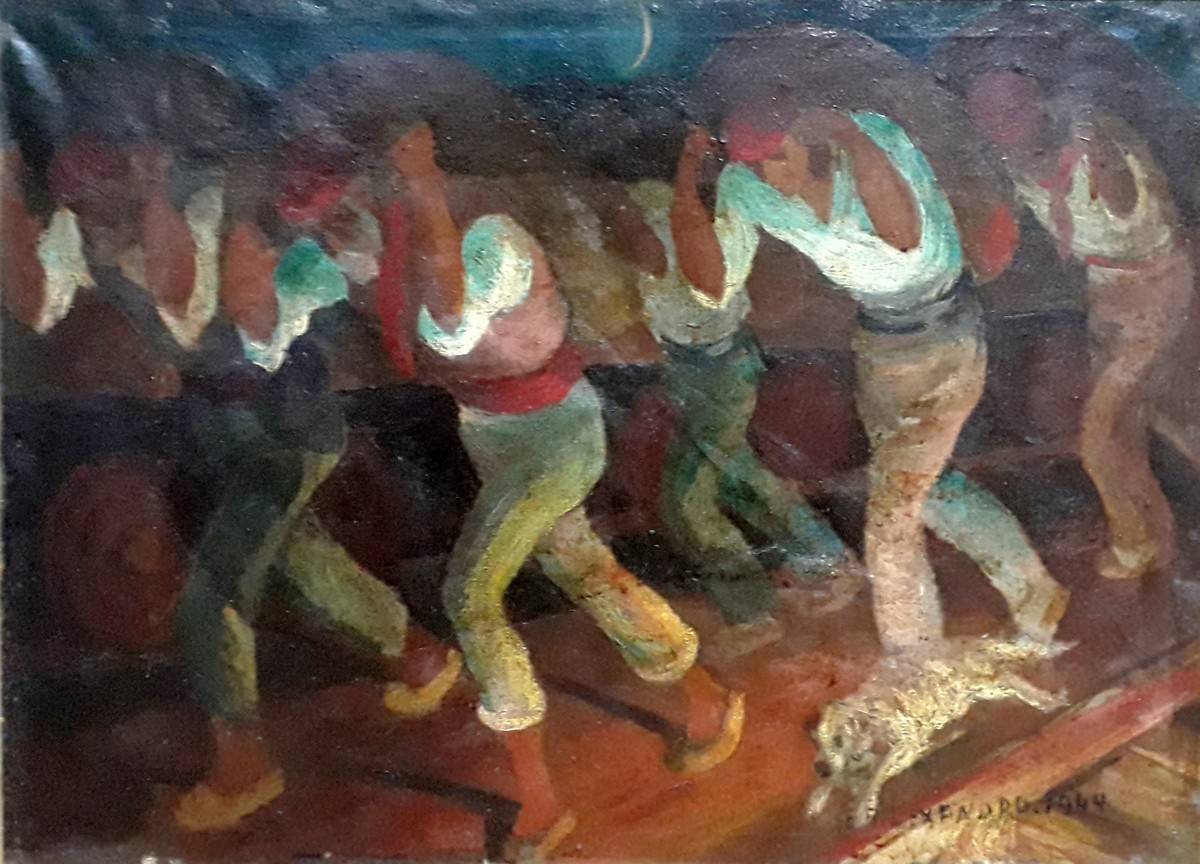 Estibadores, 1944. Ernesto Alexandro (1906-1948). Óleo sobre tela.  45 x 60 cm. Nº inv. 1540.