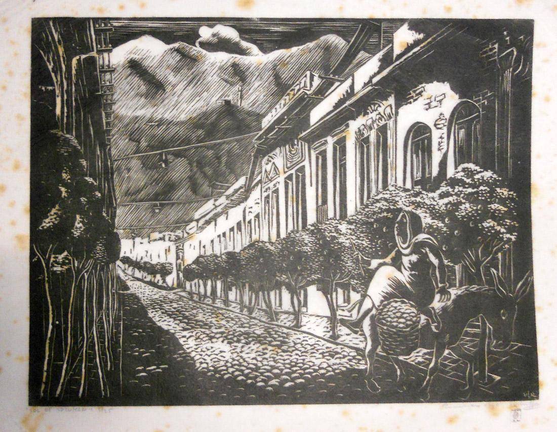 Sol de Tucumán, 1949. Víctor L. Rebufo (1903-1983). Grabado en madera.  40 x 28,5 cm. Nº inv. 1558.