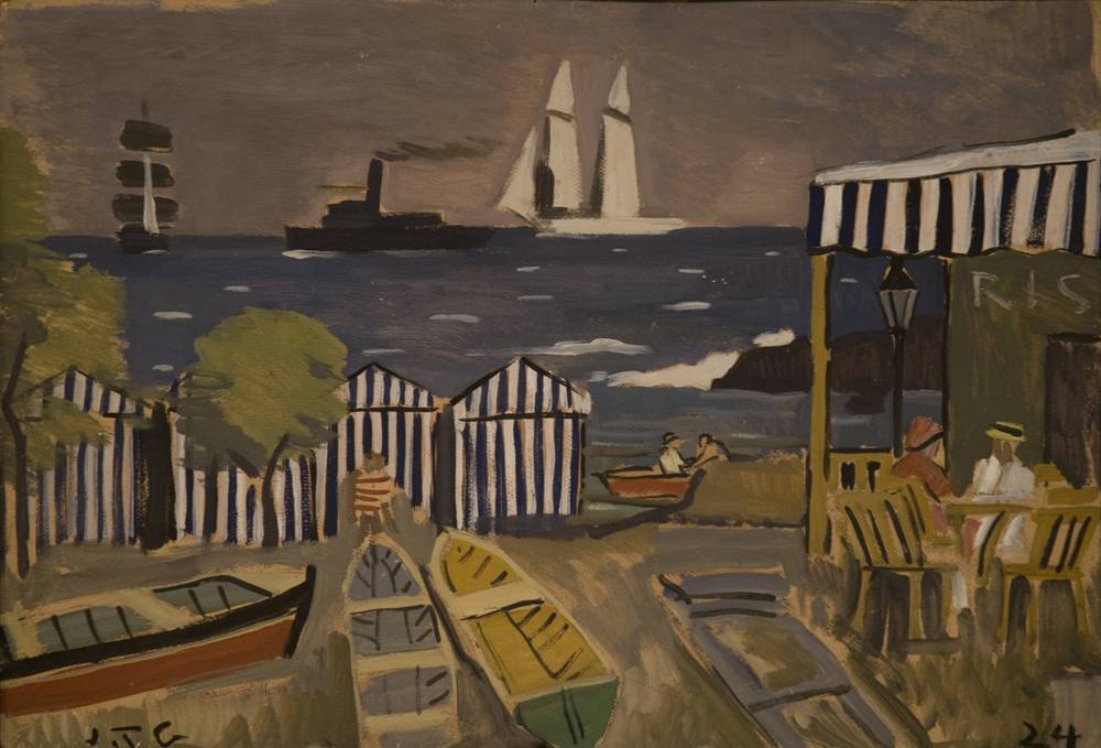 Paisaje de playa, 1924. Joaquín Torres García (1874-1949). Óleo sobre cartón.  50 x 72 cm. Nº inv. 1576.