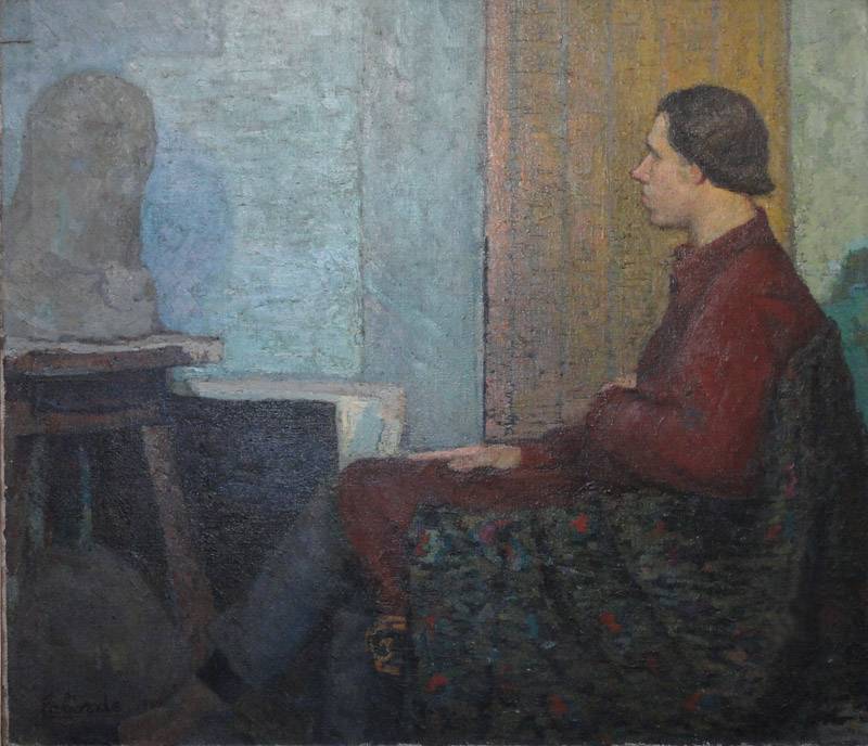 Retrato del escultor Luis Falcini, 1916. Guillermo Laborde (1886-1940). Óleo sobre tela.  112 x 128 cm. Nº inv. 1799.