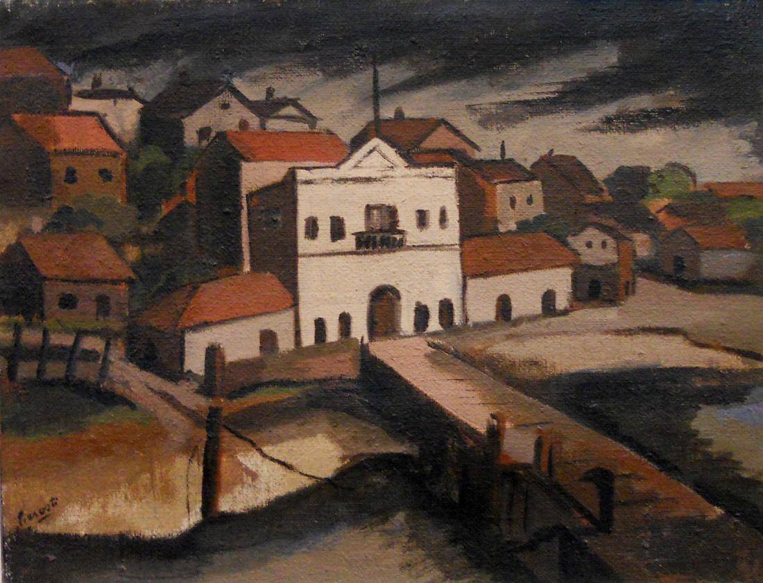 Paisaje. Carlos Prevosti (1896-1955). Óleo sobre tela.  54,5 x 69,5 cm. Nº inv. 1921.