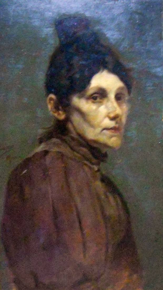 Viuda (tipo brasileño). José Fiúza Guimarães (1868-1949). Óleo sobre cartón.  75,5 x 42 cm. Nº inv. 196.