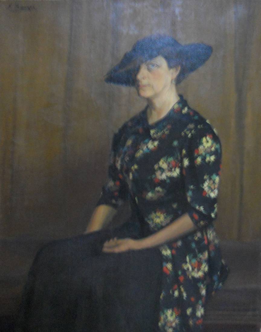 Retrato (Sra. Belloni de Bauzer). Francisco E. Bauzer (1887-1945). Óleo sobre tela.  122 x 91 cm, Nº inv. 2017.