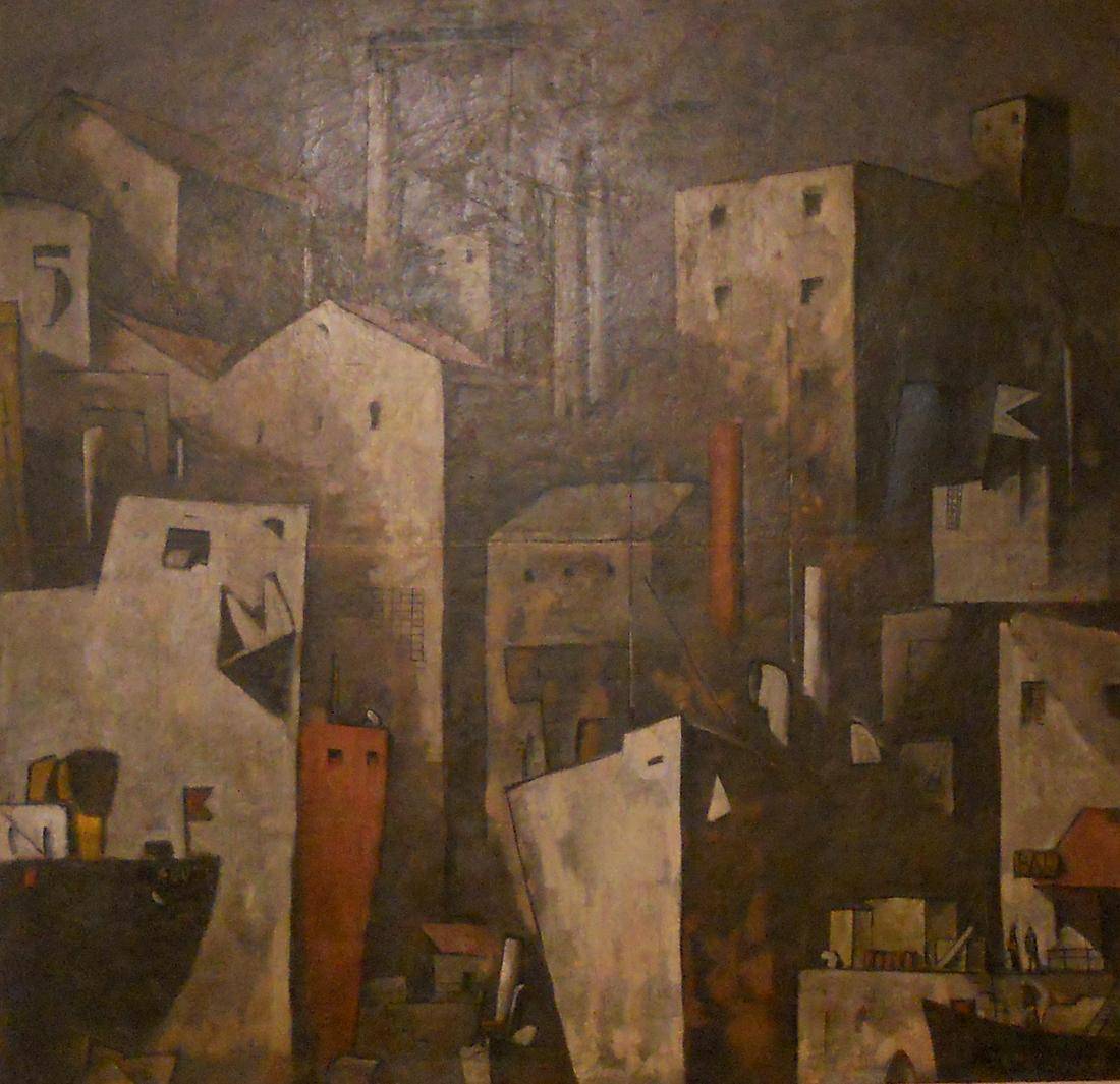 Composición mural. Gonzalo Fonseca (1922-1997). Óleo sobre tela.  270 x 248 cm. Nº inv. 2146.