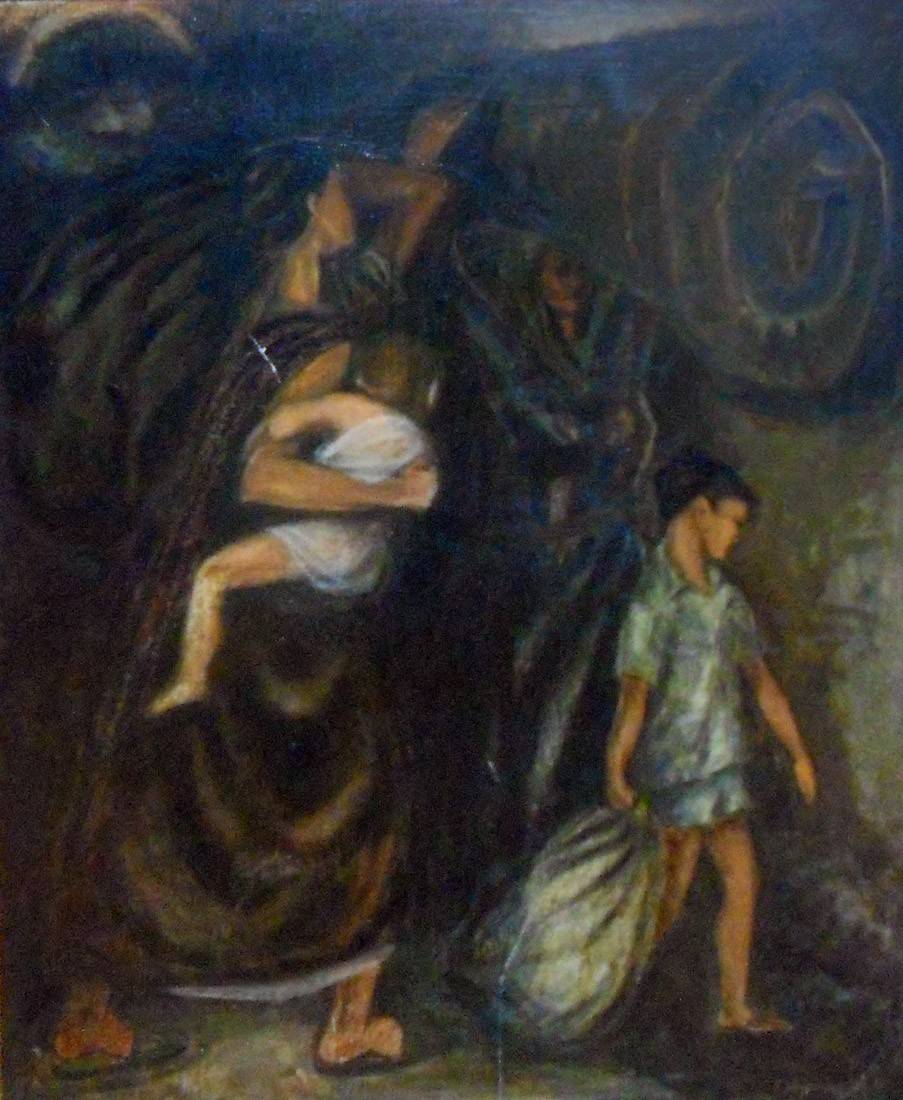 Mayo del 59, 1959. Enrique Volpe Jordan (1912). Óleo sobre cartón.  90 x 69 cm. Nº inv. 2153.