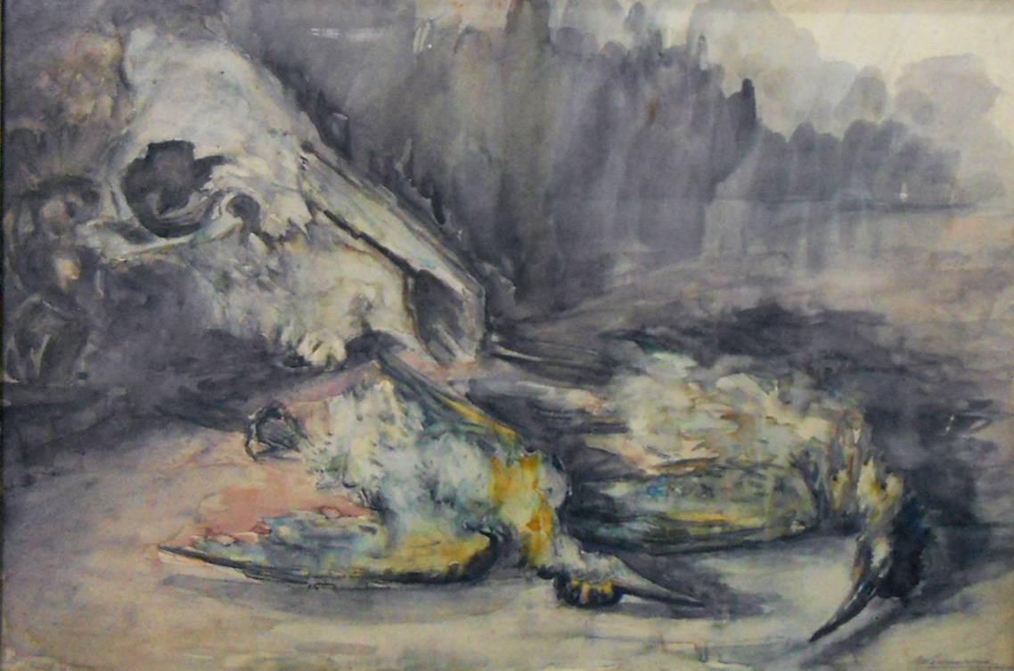 Naturaleza muerta, 1960. Eduardo Vernazza (1910-1991). Acuarela sobre papel.  45,00 x 65,00 x   cm. Nº inv. 2179.