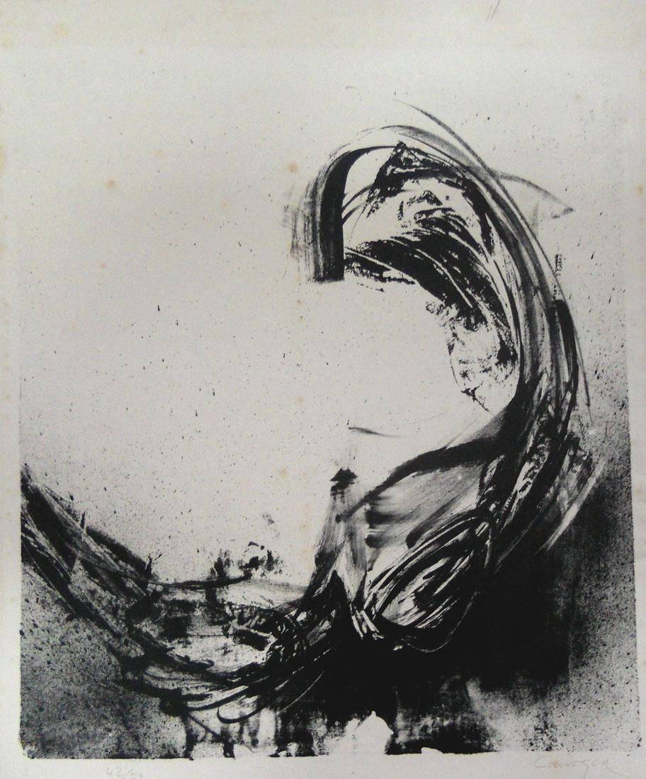 Grabado. Rafael Canogar (1935). Litografía.  45 x 41 cm. Nº inv. 2274.