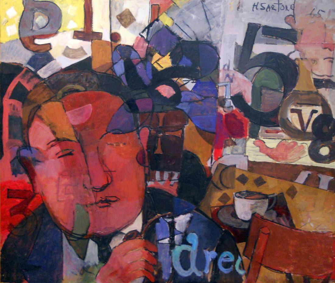 Bodegón tablero, 1965. Hugo Sartore (1934-2014). Óleo sobre cartón.  98 x 110 cm. Nº inv. 2630.