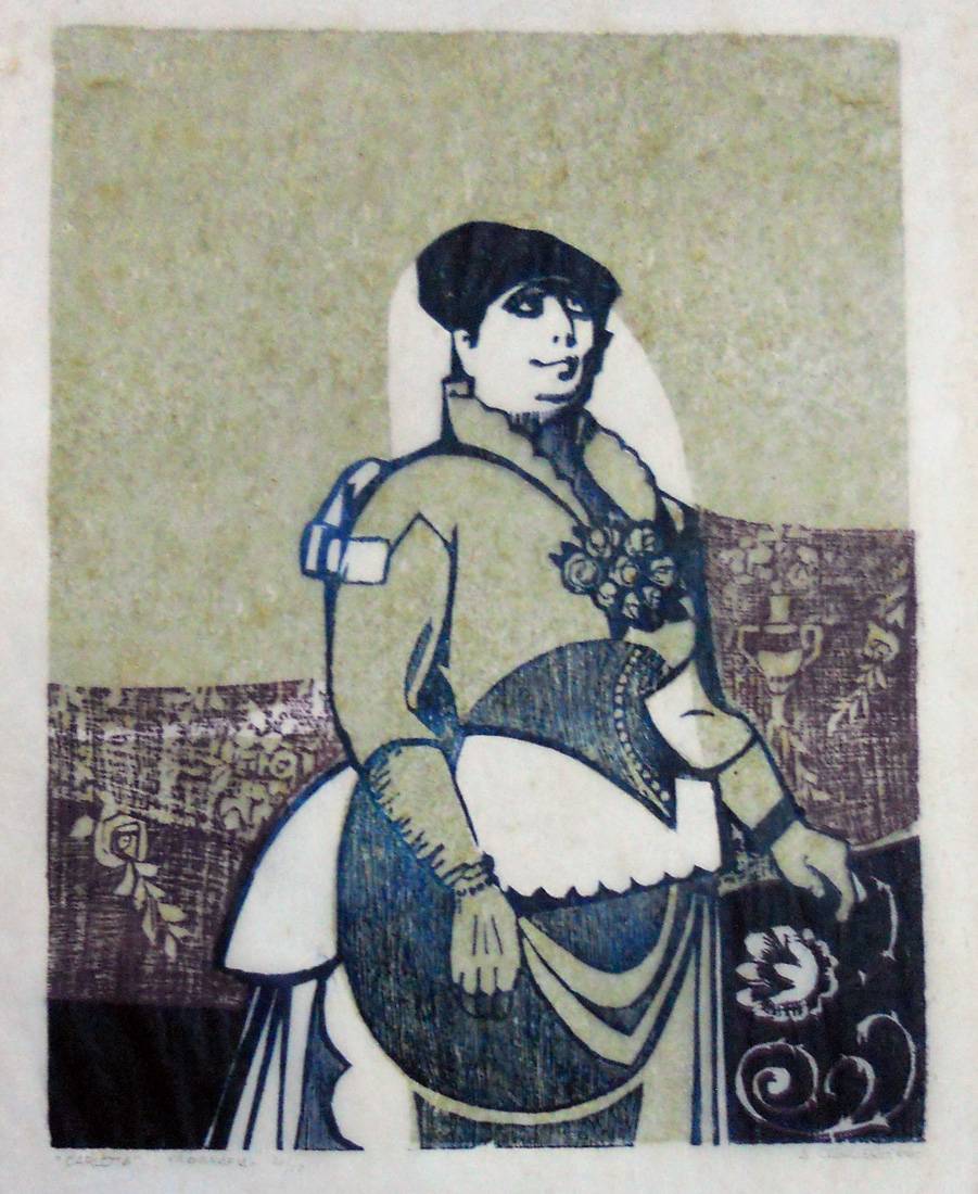 Carlota, 1966. Adela Caballero (1930). Xilografía sobre papel.  51 x 43 cm. Nº inv. 2649.