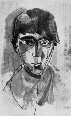 Retrato, 1956. Jorge Carrozzino (1938-1986). Acuarela sobre papel.  44,00 x 28,00 x   cm. Nº inv. 2673.