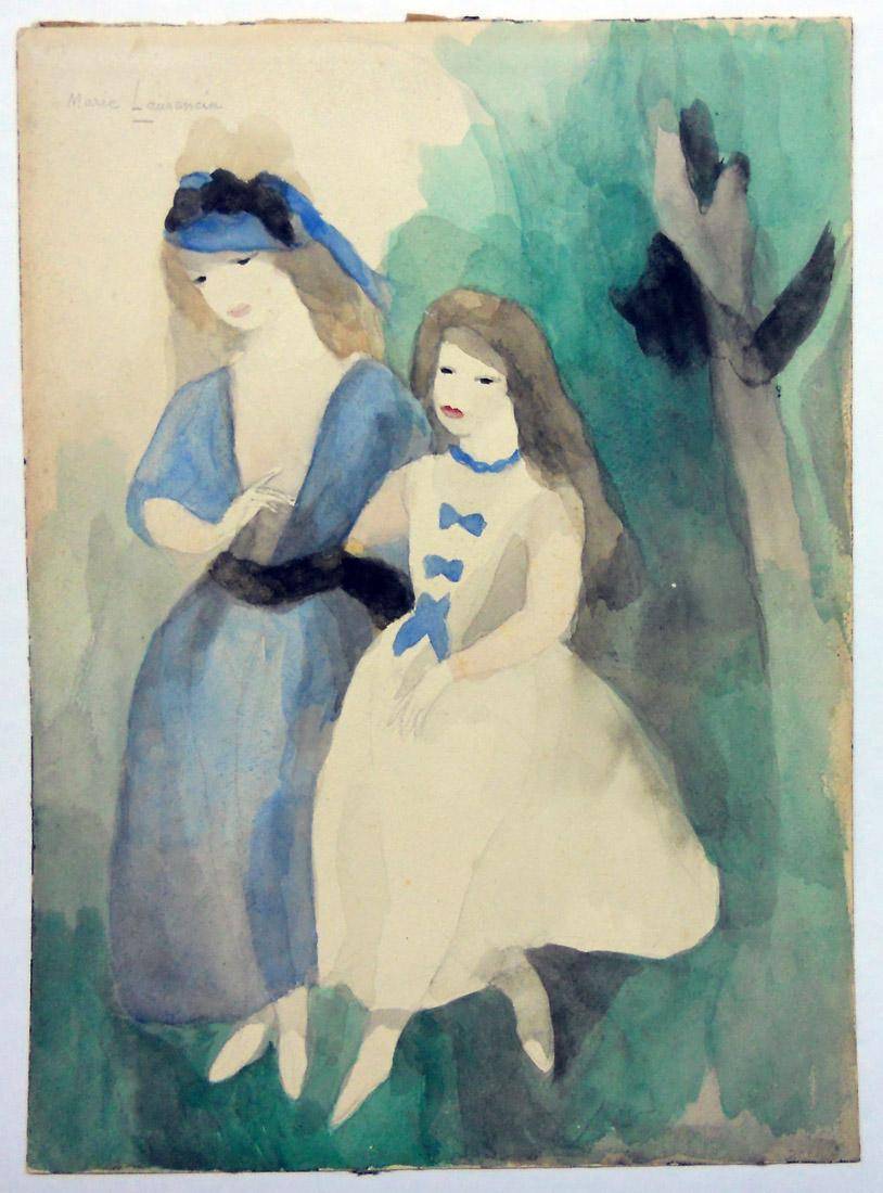 La promenade. Marie Laurencin (1883-1956). Acuarela.  34 x 25 cm. Nº inv. 2908.