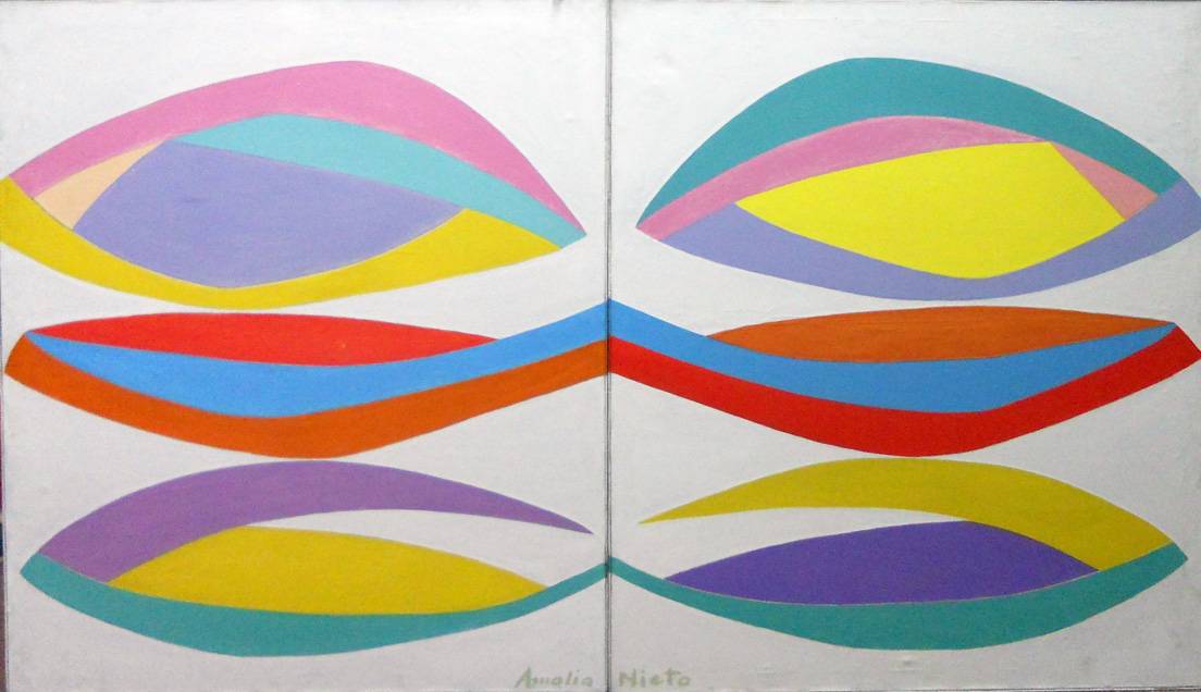 Centinela (díptico), 1967. Amalia Nieto (1907-2003). Óleo y acrílico.  130 x 200 cm. Nº inv. 3044.