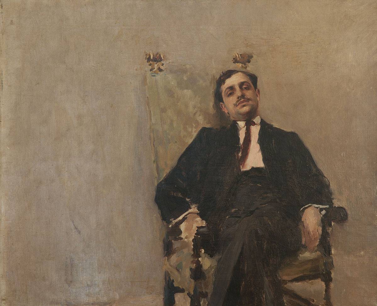 Retrato del Sr. Juan Carlos Muñoz, 1899. Carlos Federico Sáez (1878-1901). Óleo sobre tela.  50 x 61 cm. Nº inv. 313.