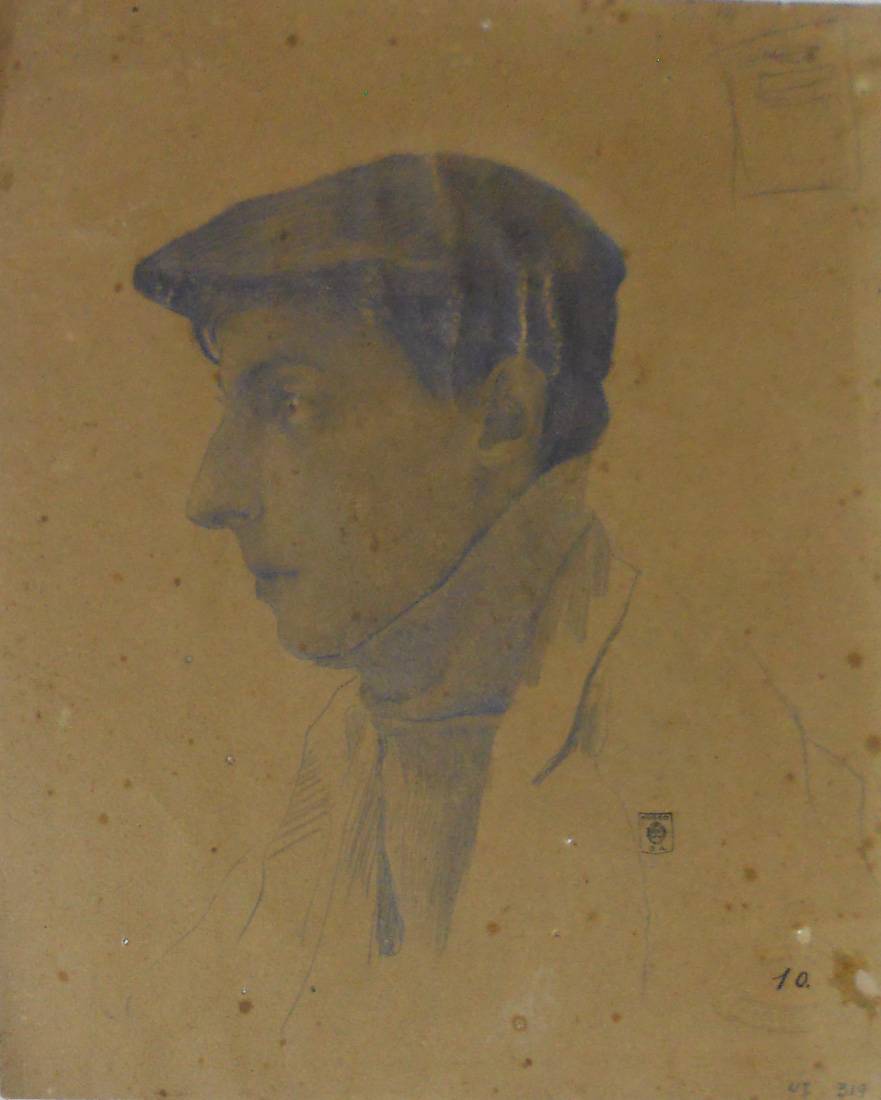 Estudio - cabeza de joven con boina, c.1898