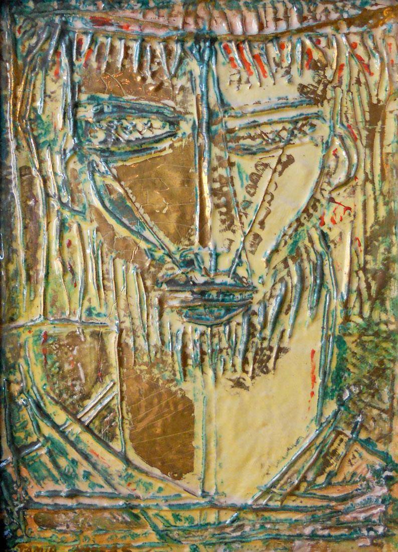 Cerámica. Tamir Marras. Pintura sobre cerámica.  51 x 36 cm. Nº inv. 3700.