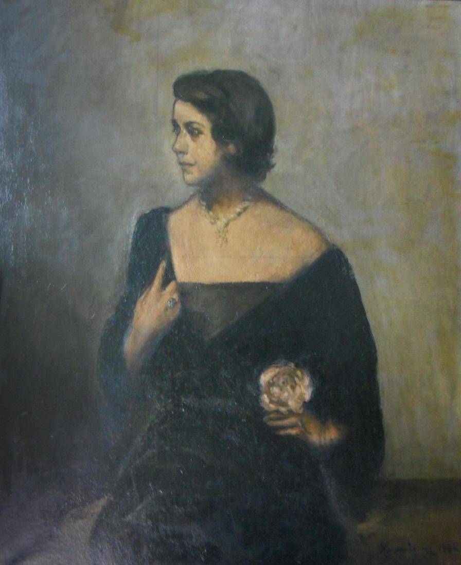 Retrato de la Sra. Elina Castellanos, 1964. Horacio Torres (1924-1976). Óleo sobre tela.  113 x 95 cm, Nº inv. 3714.