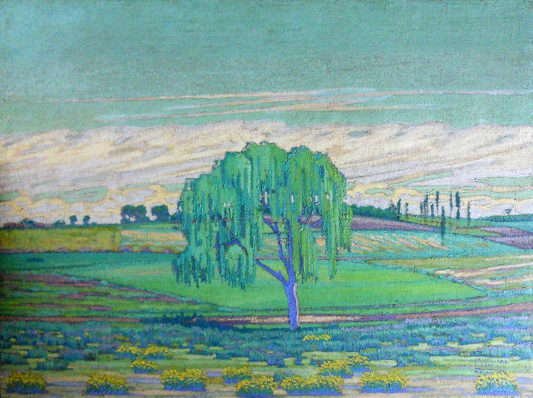 El sauce, 1918. Andrés Etchebarne Bidart (1889-1931). Óleo sobre tela.  93 x 64 cm. Nº inv. 3725.