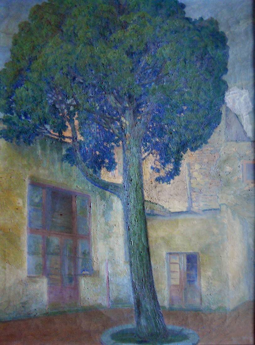 El ciprés. Miguel Benzo (1879-1966). Óleo sobre tela.  125 x 90 cm. Nº inv. 3876.