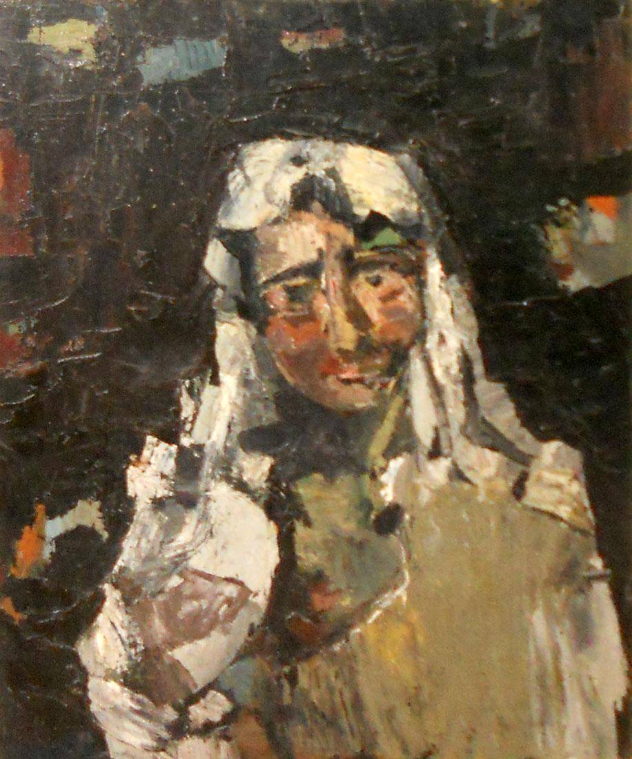 Joven (cabeza de mujer), 1952. Jorge Páez Vilaró (1922-1994). Óleo sobre fibra.  75 x 61 cm. Nº inv. 3885.