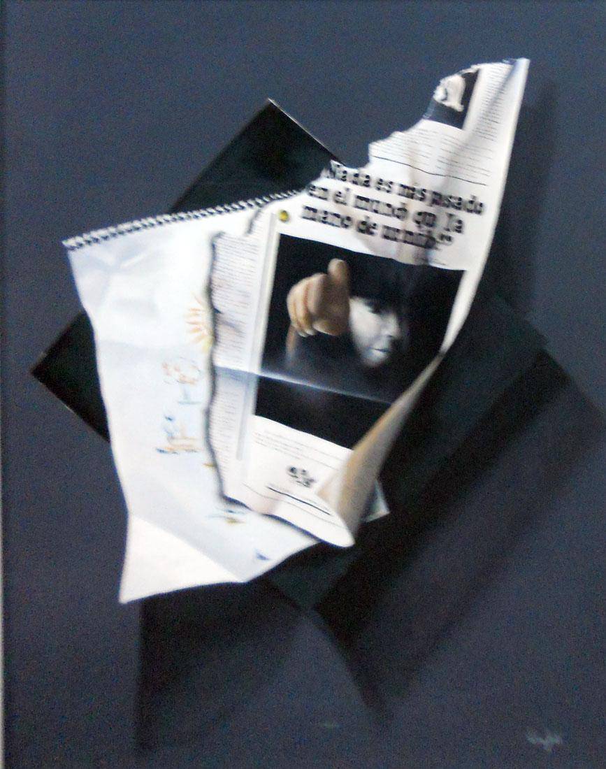 Mensaje No. 1, 1979. Selva Delgado de Doll. Óleo sobre tela.  97 x 74 cm. Nº inv. 3931.