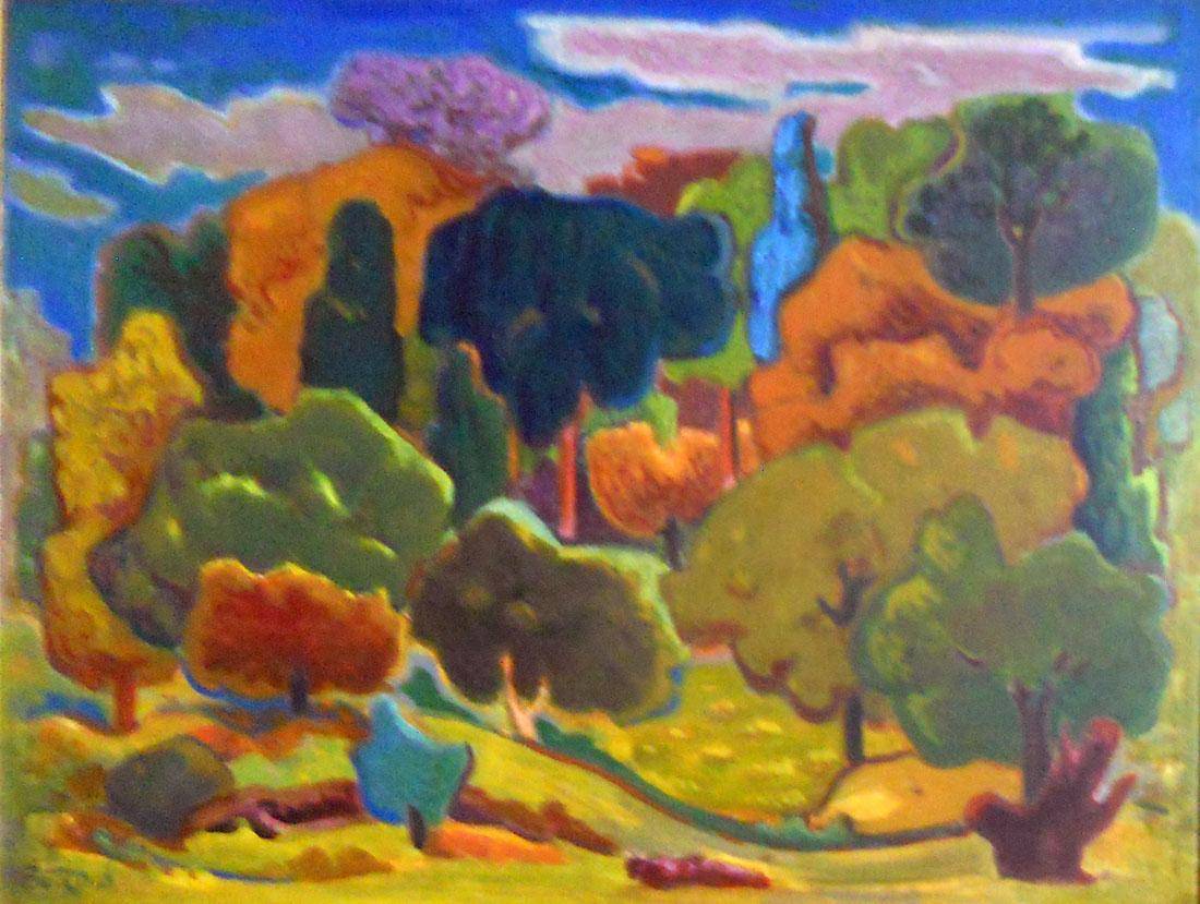 Un claro en el bosque, 1979. Norberto Berdía (1900-1983). Óleo sobre tela.  50,5 x 70,3 cm. Nº inv. 3953.