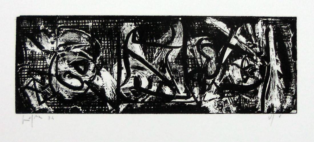 Nel palmo della mano-a, 1984-86. Emilio Vedova. Aguafuerte.  59 x 47,5 cm. Nº inv. 4196.