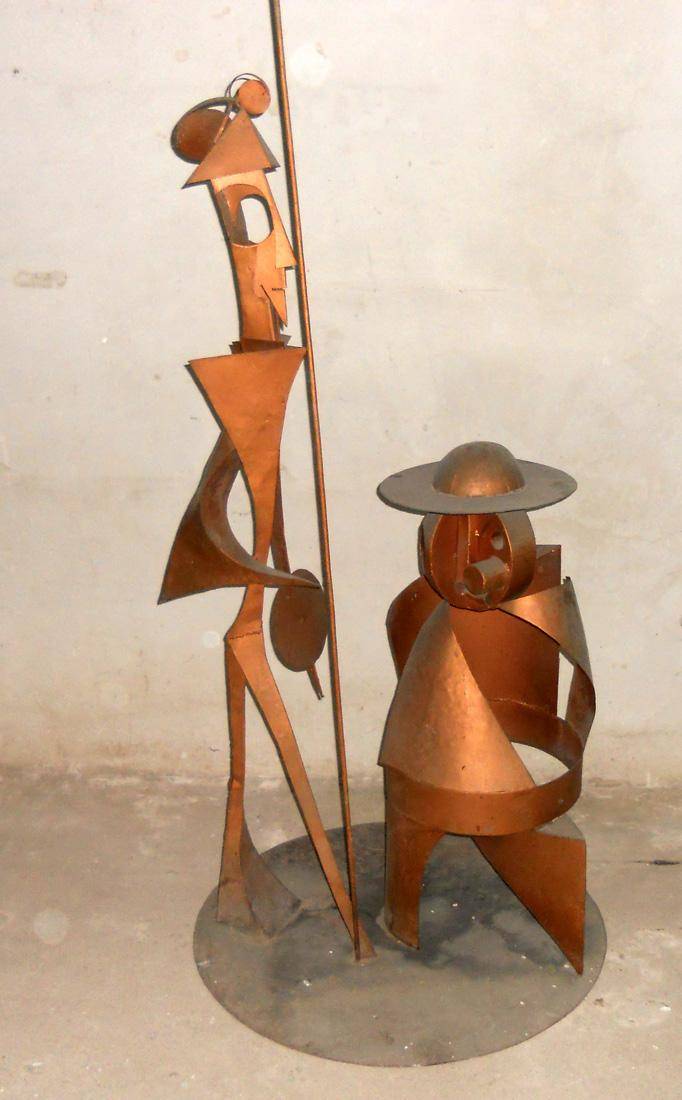 Don Quijote y Sancho Panza,  . Pablo Atchugarry (1954). Chapa.  0,00 x 0,00 x 0,00 cm. Nº inv. 4917.