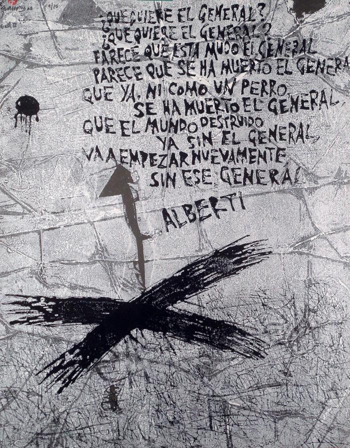 WALL II - Alberti, 1962. Antonio Frasconi (1919-2013). Grabado.  60 x 76 x 0 cm. Nº inv. 4932.