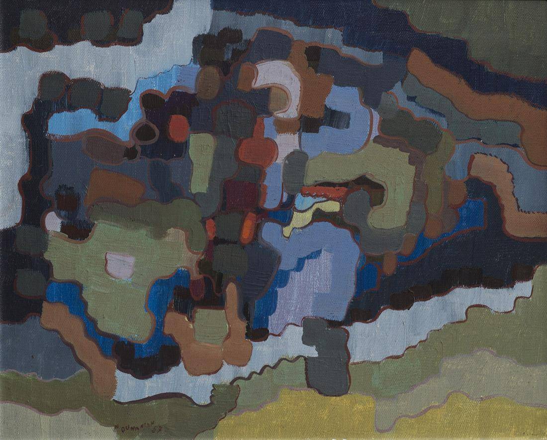 Vista Aérea, 1957. Nerses Ounanian (1924-1957). Óleo sobre tela.  40 x 50  cm. Nº inv. 4971.